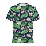 Flower And Leaf Lotus Pattern Print Men's Sports T-Shirt