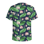 Flower And Leaf Lotus Pattern Print Men's Sports T-Shirt