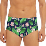 Flower And Leaf Lotus Pattern Print Men's Triangle Swim Briefs