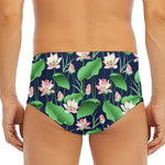 Flower And Leaf Lotus Pattern Print Men's Triangle Swim Briefs