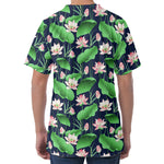 Flower And Leaf Lotus Pattern Print Men's Velvet T-Shirt