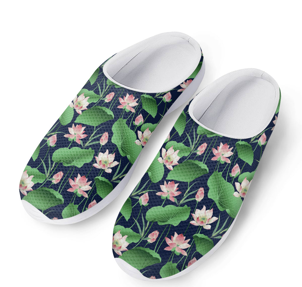 Flower And Leaf Lotus Pattern Print Mesh Casual Shoes