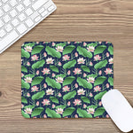 Flower And Leaf Lotus Pattern Print Mouse Pad