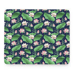 Flower And Leaf Lotus Pattern Print Mouse Pad