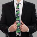 Flower And Leaf Lotus Pattern Print Necktie