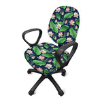 Flower And Leaf Lotus Pattern Print Office Chair Cover