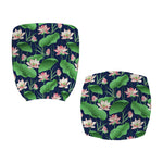 Flower And Leaf Lotus Pattern Print Office Chair Cover