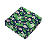 Flower And Leaf Lotus Pattern Print Outdoor Seat Cushion Cover