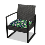 Flower And Leaf Lotus Pattern Print Outdoor Seat Cushion Cover