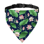 Flower And Leaf Lotus Pattern Print Over The Collar Dog Bandana