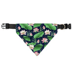 Flower And Leaf Lotus Pattern Print Over The Collar Dog Bandana
