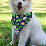Flower And Leaf Lotus Pattern Print Over The Collar Dog Bandana