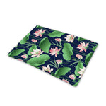 Flower And Leaf Lotus Pattern Print Pet Cooling Mat Cover