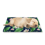 Flower And Leaf Lotus Pattern Print Pet Cooling Mat Cover