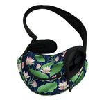Flower And Leaf Lotus Pattern Print Pet Sling Carrier