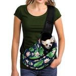 Flower And Leaf Lotus Pattern Print Pet Sling Carrier