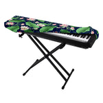 Flower And Leaf Lotus Pattern Print Piano Keyboard Cover