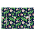 Flower And Leaf Lotus Pattern Print Placemat