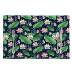 Flower And Leaf Lotus Pattern Print Placemat