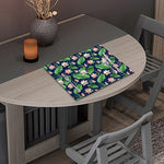 Flower And Leaf Lotus Pattern Print Placemat