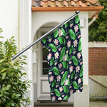 Flower And Leaf Lotus Pattern Print Polyester Flag