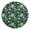 Flower And Leaf Lotus Pattern Print Round Blanket
