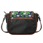 Flower And Leaf Lotus Pattern Print Saddle Bag