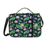 Flower And Leaf Lotus Pattern Print Shoulder Strap Bible Bag