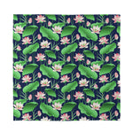 Flower And Leaf Lotus Pattern Print Silk Bandana
