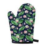 Flower And Leaf Lotus Pattern Print Single Oven Mitt
