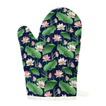 Flower And Leaf Lotus Pattern Print Single Oven Mitt