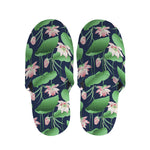Flower And Leaf Lotus Pattern Print Slippers