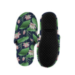 Flower And Leaf Lotus Pattern Print Slippers