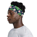 Flower And Leaf Lotus Pattern Print Sports Headband