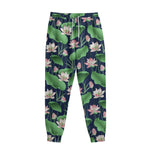 Flower And Leaf Lotus Pattern Print Sweatpants