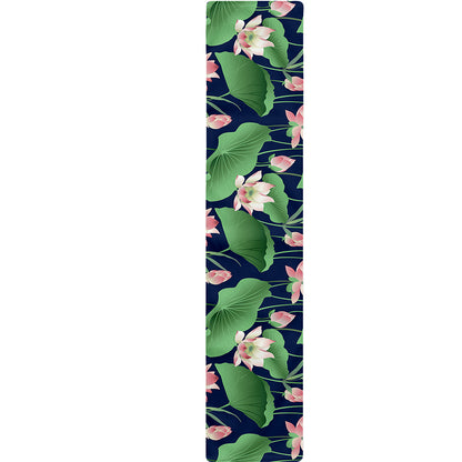 Flower And Leaf Lotus Pattern Print Table Runner