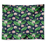 Flower And Leaf Lotus Pattern Print Tapestry