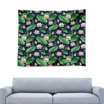 Flower And Leaf Lotus Pattern Print Tapestry