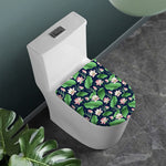 Flower And Leaf Lotus Pattern Print Toilet Lid Cover