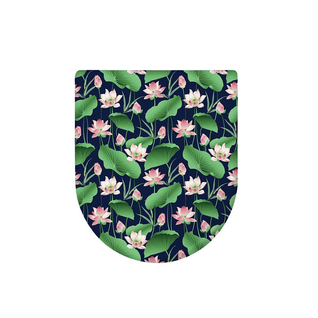 Flower And Leaf Lotus Pattern Print Toilet Lid Cover