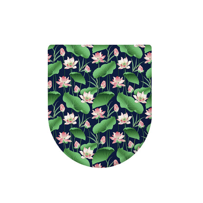 Flower And Leaf Lotus Pattern Print Toilet Lid Cover