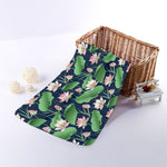 Flower And Leaf Lotus Pattern Print Towel