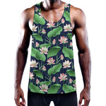 Flower And Leaf Lotus Pattern Print Training Tank Top
