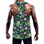 Flower And Leaf Lotus Pattern Print Training Tank Top