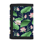 Flower And Leaf Lotus Pattern Print Trifold Wallet
