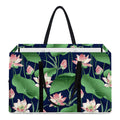 Flower And Leaf Lotus Pattern Print Utility Tote Bag