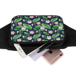 Flower And Leaf Lotus Pattern Print Waist Bag