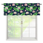 Flower And Leaf Lotus Pattern Print Window Valance