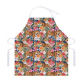 Flower And Tiger Pattern Print Adjustable Apron