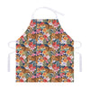 Flower And Tiger Pattern Print Adjustable Apron